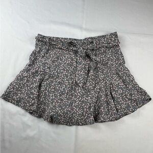 Urban Romantics - Women’s Skirt - Mini - Gray, Neutral Floral - Small